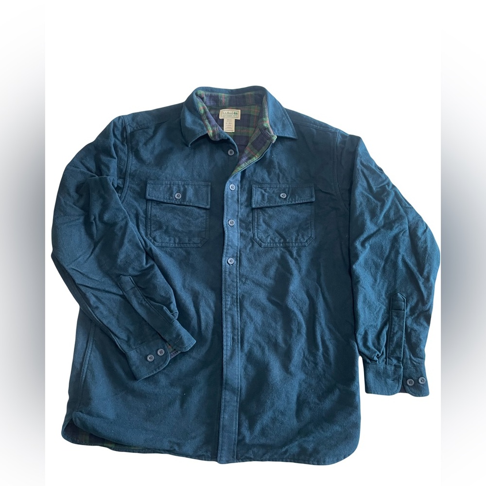 L.L.Bean Men’s Chamois Cloth Jacket- flannel lined Size M Regular